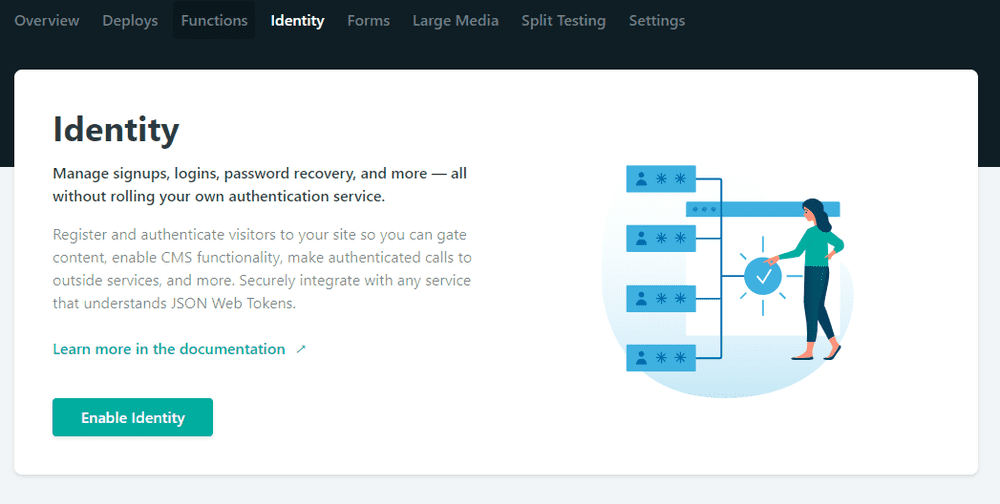 Netlify Identity page