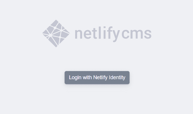 Netlify CMS with Identity login option