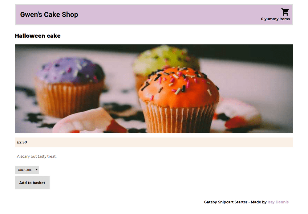 Gwen's Cake Shop product page screenshot