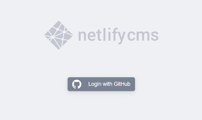 Netlify CMS with GitHub login option